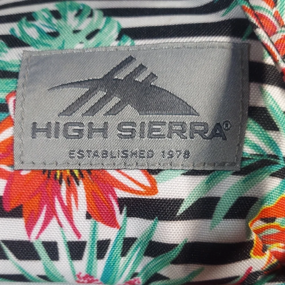 High Sierra Elly Backpack Tropical Stripe Black Floral Rucksack Tech Spot Tablet